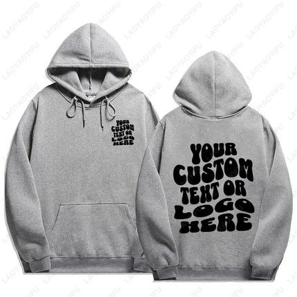 Custom Text Hoodie Personalized Sweatshirt Front Back Print Tee Custom Words On Back Business Logo Tshirt Custom Printed Shirt