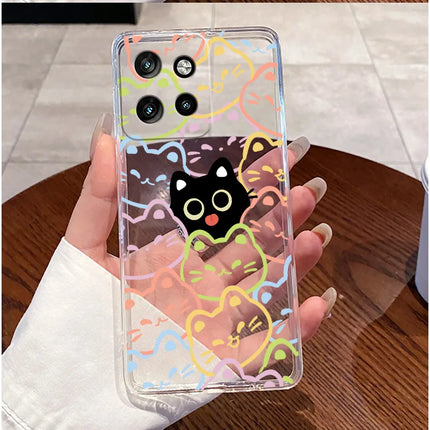Soft Silicone TPU Clear Case For Motorola Edge 50 Neo 5G/Moto S50 5G Viral Elegant Kitten Painted Casing Shockproof Cover