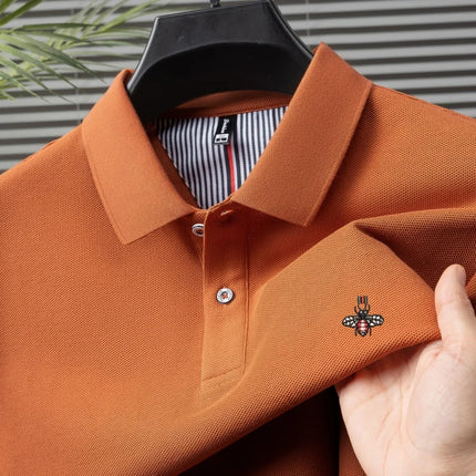 100% cotton men's high-end embroidere short sleeved polo shirt summer fashion casual collar T-shirt high-quality comfortable top