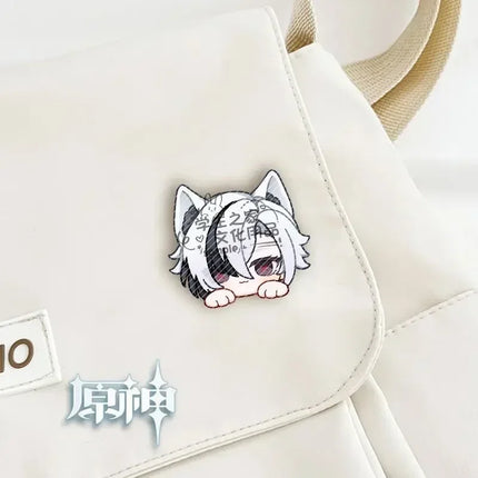 Game Impact Fontaine Neuvillette Wriothesley Rabbit Ears Small Hands Acrylic Badge Backpack Button Brooch Accessories Gifts