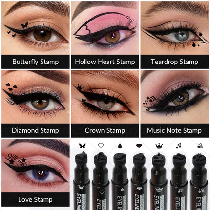 Double-ended Seal Liquid Eyeliner, Multiple Seal Styles, Quick-drying, Suitable for Various Makeup Looks, Eye Makeup