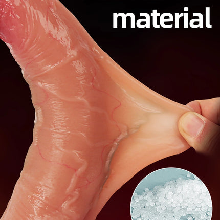 Realistic Dildos for Women, Skin-Sliding Foreskin Testicles Dildo, Anal Vaginal Stimulation Strapon Big Penis Sex Toys for Women