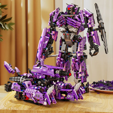 MOC Transformable Shockwave 2-in-1 Mecha Model Compatible with Mini Building Blocks STEM Educational Bricks Toys Gift for Boys