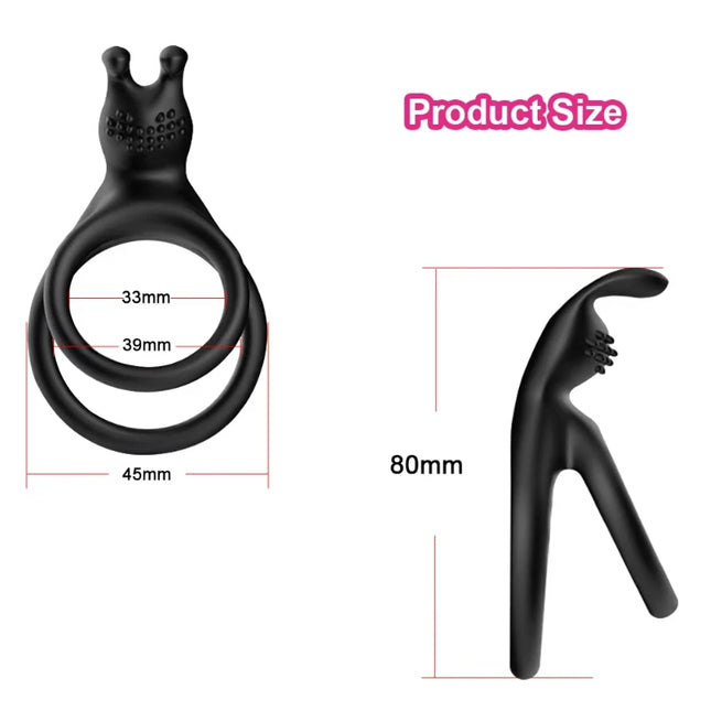 2 In 1 Men's Silicone Penis Ring Clitoris Stimulator Cock Ring Ejaculation Delay Penisring Erection Ring for Men Couples
