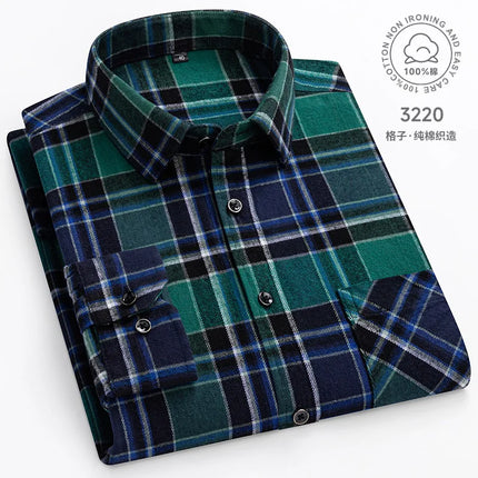 11XL Fits 160 KG Men's Flannel Shirts Long Sleeve Big and Tall 100 Cotton Men's Plaid Flannel Shirts Long Sleeve with Pockets