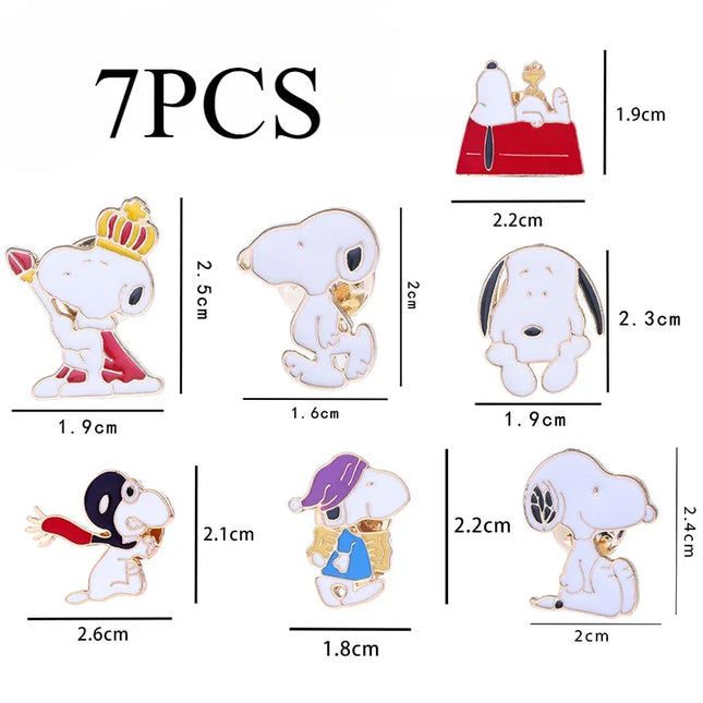 Anime Snoopys Metal Badges Woodstock Brooch Cartoon Button Badge Alloy Brooch Badge Student Clothes Bag Decor Pin Gift