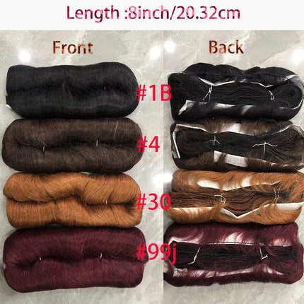 28PCS Brazilian Short Human Hair Extensions #1B#4#30#99J One Pack For A Full Head 100% Human Hair Bundles With Free Closure
