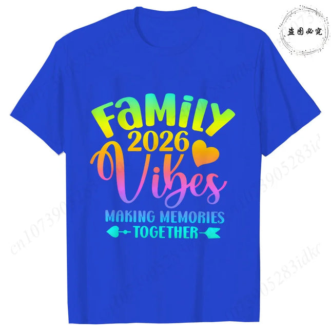 2026 Family Vacation Matching T-shirts Making Memories Together Gradient Print Tops Summer Trips Cruise Holidays Women Clothing