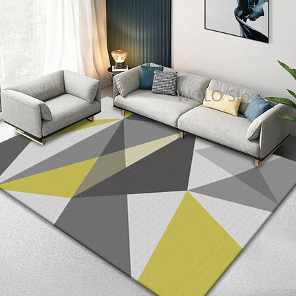 Nordic Marble Geometry Carpets for Living Room Light Luxury Large Area Home Decor Rugs Bedroom Non-slip Soft Floor Mats Washable