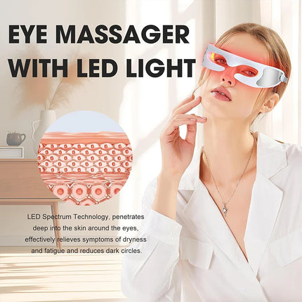 Red Light Theraphy Eye Massager Eyecare Glasses Eye Fatigue Relaxing Dark Circles Puffiness Wrinkles Reduction Beauty Care Tools