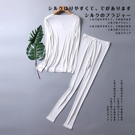 sexy silk clothes womens thermal underwear sets for women lingerie set inner wear winter clothing thermo shirt woman base layer