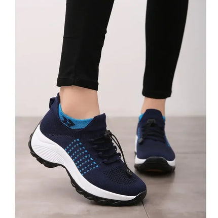 Outdoor Women Walking Sneakers Fashion Jogging Sock Shoes Youth Girls Trainers Breathable Ladies Platform Non-Slip Light Loafers