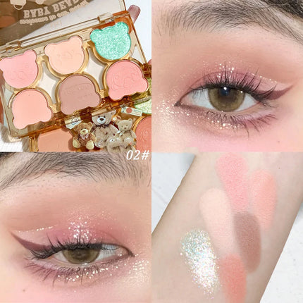 6 Colors Eye Shadow Palette Iris Purple Glitter Pearly Eyeshadow Palette Fashion Korean Shiny Eye Shadow Charming Eye Makeup