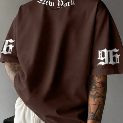 The new men's T-shirt for the summer of 2025 features a casual fashionable comfortable and breathable 3D letter pattern print