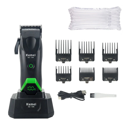 Kemei Clippers Professional Hair Clipper Adjustable Hair Trimmer Hair Care Appliance LED Display Clipper for Men KM-1386 KM-1385