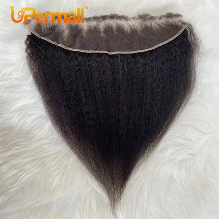 Upermall Yaki 28 Inch 13x6 13x4 Lace Frontal Kinky Straight Curly Baby Hairline HD Transparent Full Front Only Hybird Human Hair
