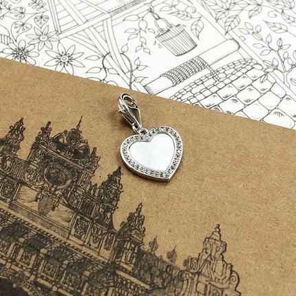 Dangle Charm Pendant Heart with Shell Women Summer Brand New Romantic 925 Sterling Silver Love Gift