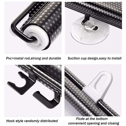 1pc Nail-free Suction Cup Roller Blinds Retractable UV Proof Blackout Curtains Black/Silver Sun-shading Roller Blinds For Car