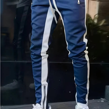 New Autumn Men's Sport Pants Casual Knitted Trousers With Zipper Pockets Solid Color Jogger pants Male pantalon chandal hombre