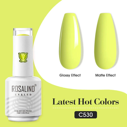 ROSALIND 15ml Nail Gel Polish Macaron Hybrid Varnish Semi Permanent Nail Art Design Soak Off Top Base Coat Esmalte UV Gel Nail