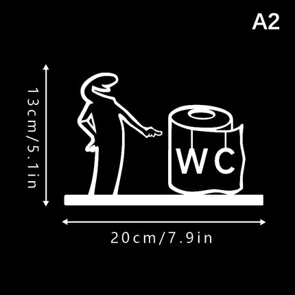 1PC La Linea Minimalist Line Art Stickers Door Sticker Bedroom, Kitchen, Bathroom Sign Cartoon Character Design Home Decoration