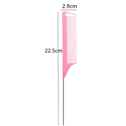 1pc Professional Pointed Tail Hair Comb Salon Cut Comb Styling Stainless Steel Spiked Salon Hair Care Hairdresser Styling Tool
