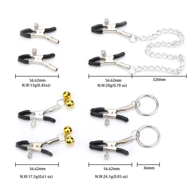 BDSM Bondage Sex Products Metal Nipple Clamp with Metal Chain for Women Fetish Breast Labia Clip Stimulation Massager