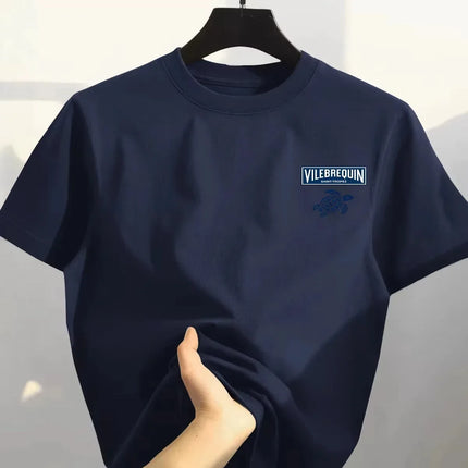 2025 Summer Trend Turtle High Quality 100% Cotton Breathable Comfortable T-shirt Outdoor Men's Tops Casual Fashion Streetwear