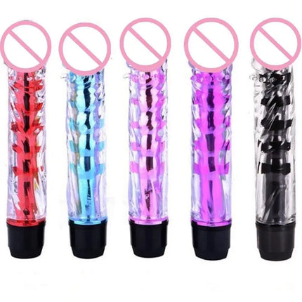 New G Spot Stimulator Vibrator Women Realistic Jelly Vibrating Dildo With Thorn Dragon Beard Small Bald Vibrator Wand Adult Toys
