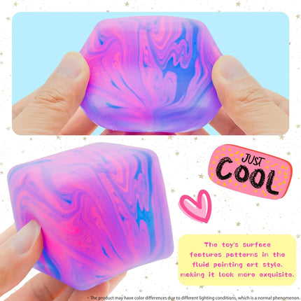 /5.5cm Soft and Glutinous Sensory Stress-relief Toy Cube Filled with Gel Stretchable Ball Soft Ice Cube Ball Slow Rebound