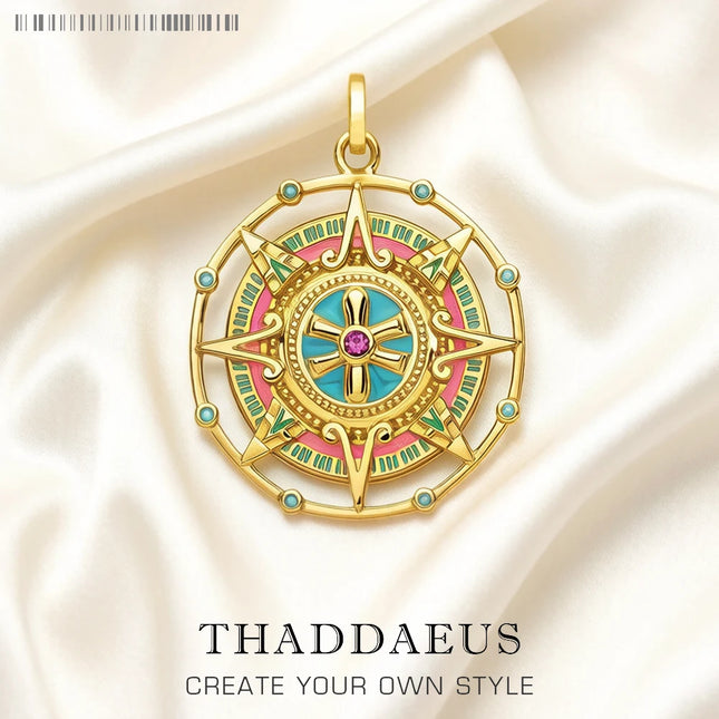 Pendant Magic Aztec Amulet Summer Brand New Golden Jewelry Ethnic Pure 925 Sterling Silver Powerful Gift For Women Men