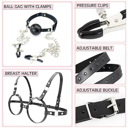 BDSM Breast Bondage Harness Sex Toys B to D Cup Leather Fetish Sexy Chest Restraints Punk Gothic For Women SM Bra Belts Straps
