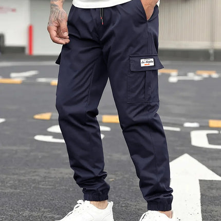 Spring Men's Casual Cargo Pants Men Outdoor Jogging Elastic Waist Drawstring Sweatpants Loose Overalls Trousers Clothing