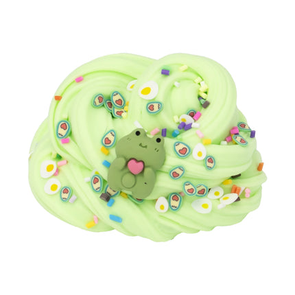 70ml/300ml Frog Fluffy Butter Slime Set Scented Slime for Kids Party Favor and Christmas Gift Putty Complete with Slime Charms