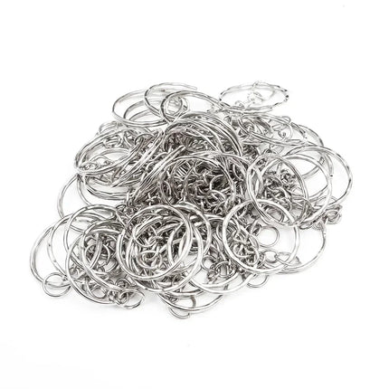 50-1000pcs Metal Blank Keyring Keychain Split Rings Keyfob Keyring Lobster Clasp Keychain Key Pendant Ring Stainless Steel Rings