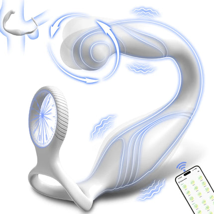 App Sex Toy Vibrator for Men Prostate Massager Dual Penis Ring Cock Rings Anal Vibrating Butt Plug Adult Anal Toy for Men