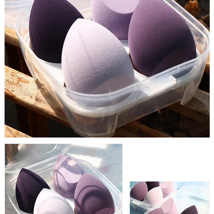 4pcs Makeup Sponge Cosmetic Puff Dry and Wet Combined Cosmetic Egg Women Foundation Powder Puff Bevel Cut Makeup Sponges