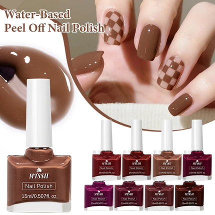 8pcs/set 15ml Water-Based Nail Polish Long Lasting Quick Drying No Need of Lamp to Cure Nail Supplies Vernis for Nails Manicure