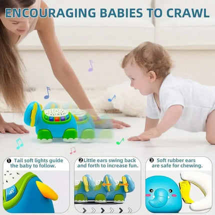 Baby Toys Musical Crawling Turtle Baby Toys with Light Sound Remote Crawling Elephant STEM Children's Early Developmental Gift