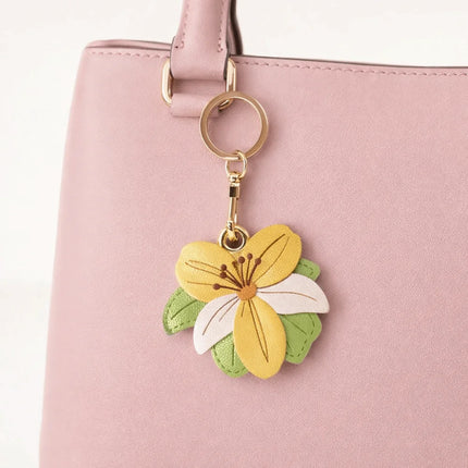 Fashion Cartoon Flower Keychain PU Leather Access Control Card Holder Bag Pendant Ornament Multicolor Bag Hanging Men