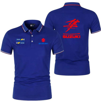 2026 Camiseta de verano para hombres con estampado de motocicleta, manga corta y alta calidad, polo de Suzuki Racing Polo