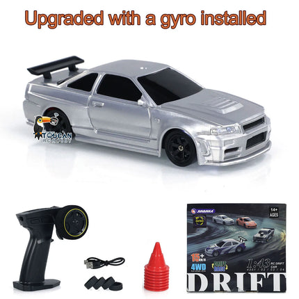 Gifts 1/43 RC Drift Car with Gyro Upgraded Ver 2.4G Remote Control Mini Drift Race Car 4WD Radio Control RC Toys Traffic Cones