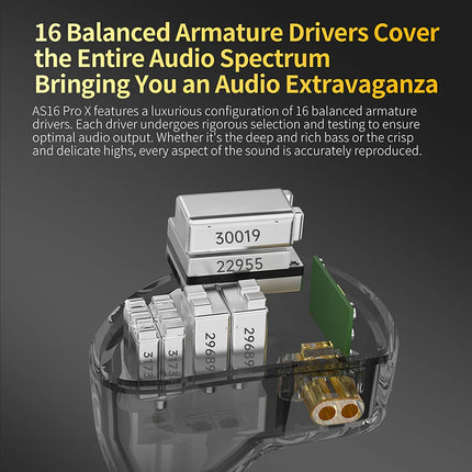 KZ AS16 PRO X in-ear headphones 8 balanced armature headphones three-channel acoustic duct structure HiFi headphones