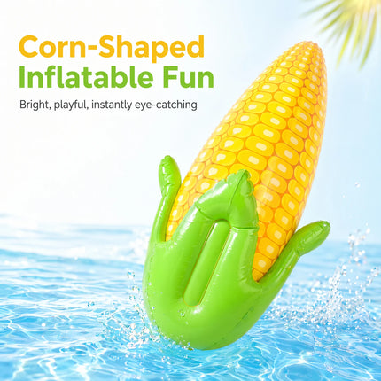 Large Inflatable Corn Toy Thickened PVC Pool Float Foldable Blow Up Water Play Decor for Kids Backyard Lawn Beach Hawaiian
