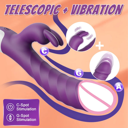 Thrusting Rabbit Vibrator for Women Vagina Dlido Vibrator G-Spot Clitoris Stimulator Female Masturbation Sex Toy for Women