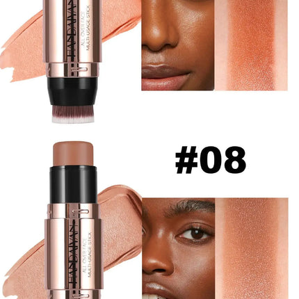Double-head Face Bronzer Contour Stick Cream Makeup Light Dark Shadow Lasting Concealer Facial Brighten Contouring With Brush