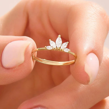925 Sterling Silver Personalized Simplicity Crown Zircon Ring For Women Engagement Wedding Luxury High Quality Fine Jewelry