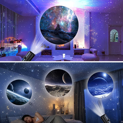 Galaxy Projector Light LED Starry Sky Night Light 10 Pictures Change Bedroom Decor Romantic Atmosphere Lamp Gift