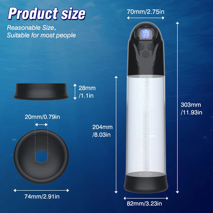 Automatic Sucking Penis Pump Male Vacuum Pump Trainer Enlargement Erection Extend 3 Suction 2 Silicone Sleeves Sex Toys for Men