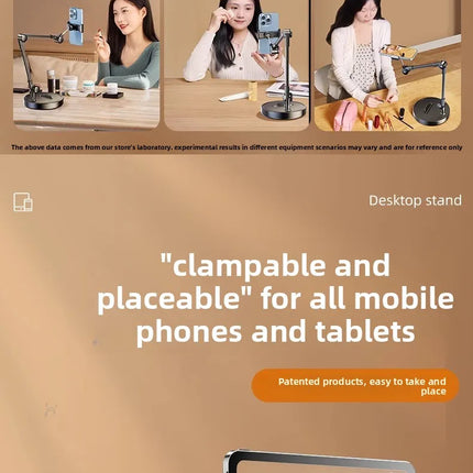1Pcs Overhead Phone Stand Desktop Articulated Arm Holder for Live Streaming Video Recording Filming Multi-Angle Table Mount